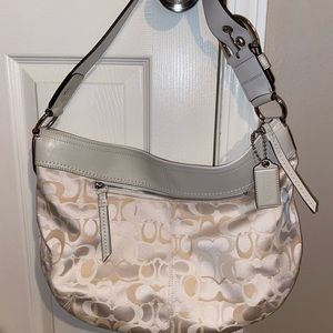 White, cream, and tan Coach purse!